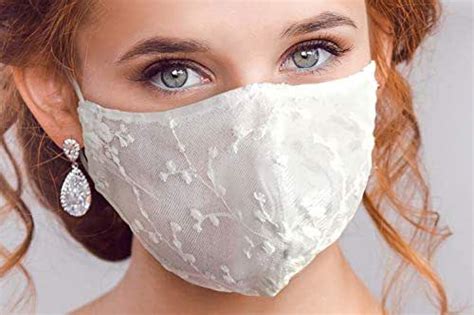 Bridal Face Mask Wedding White Lace Mask