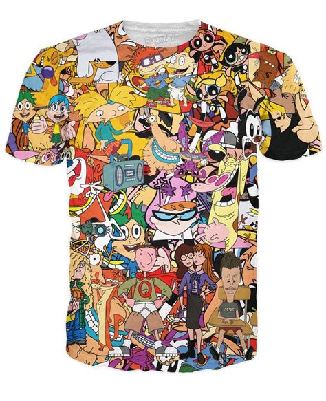 T Shirts Shirts Mens Cartoon Network Throwback 90s Tv Characters Anime White T Shirt Tee New