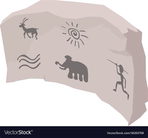 Cave Painting Icon Isometric Style Royalty Free Vector Image