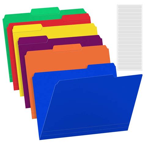 Buy Sooez 6 Pack Plastic File Folders Colored With Sticky Labels Heavy