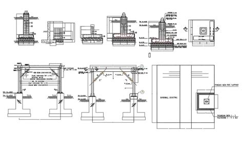 Dwg Autocad Drawing File Having The Beam Column Reinforcement Section