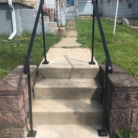 Made with premium stainless steel 1/8. Single Post ornamental hand rail 1 or 2 step railing for ...