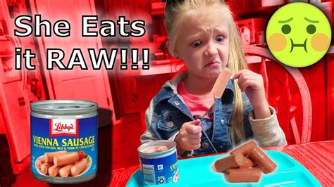 5 Year Old Tries Vienna Sausages For The First Time Canned Meat Taste