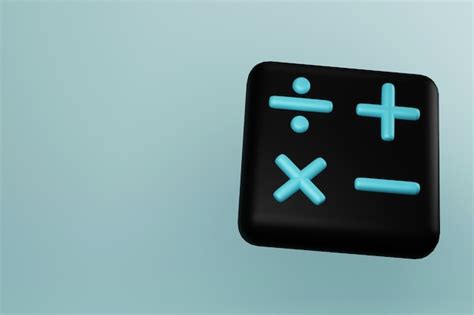 Premium Photo Black Calculator Icon With Math Signs 3d Illustration