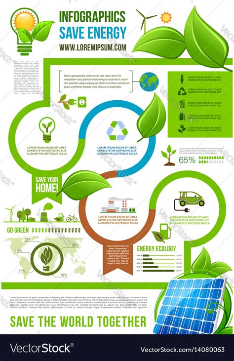 Green Energy Infographics On Nature Ecology Vector Image