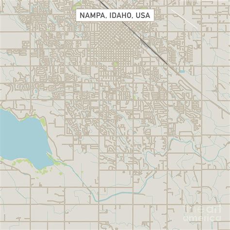 Nampa Idaho Us City Street Map Digital Art By Frank Ramspott Pixels