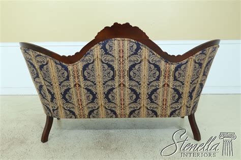 F51136ec Kimball Victorian Style Carved Mahogany Upholstered Sofa Ebay