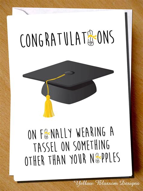 Congratulations Graduation Card Greeting Wearing A Tassel On Etsy
