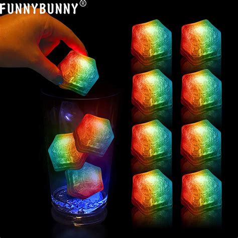 Funnybunny 5pcs Led Glow Ice Cubes Multiple Color Lights Up Toy Party