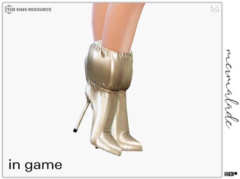 The Sims Resource Gathered Heeled Ankle Boots Recolor