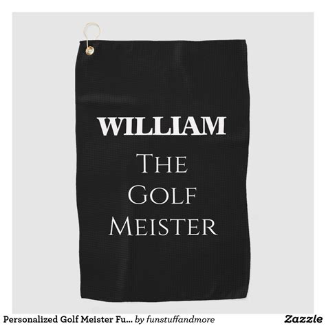 Personalized Golf Meister Funny Quote Black Golf Towel