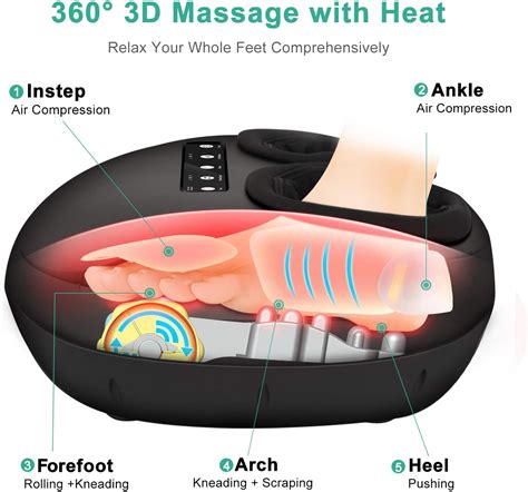 Medcursor Shiatsu Foot Massager Machine With Heat Deep Kneading Massage Multi Level Settings