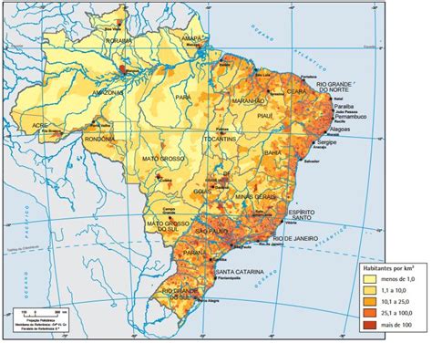 Mapa da Densidade Demográfica do Brasil Geografia InfoEscola
