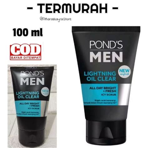 Jual Ponds Men Lightning Oil Clear Facial Scrub 50 Ml 100 Ml Original