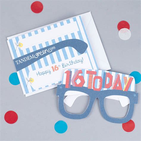 You'll receive email and feed alerts when new items handmade personalised boys 13th 16th 12th birthday card son grandson nephew. Boys 16th Birthday Card Glasses By Tandem Green ...
