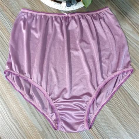 Vintage Silky Nylon Panties Grape Purple Bikini Granny Brief Sz 9 10