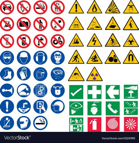 All Safety Signs Royalty Free Vector Image Vectorstock