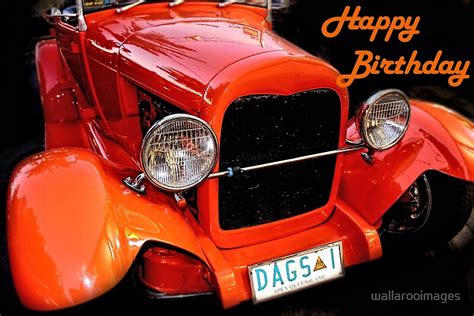 Greeting Card Happy Birthday Vintage Car Greeting Cards By
