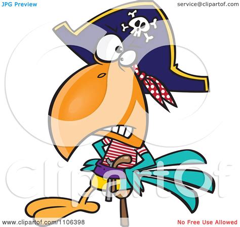 Clipart Goofy Pirate Parrot With A Peg Leg Royalty Free Vector