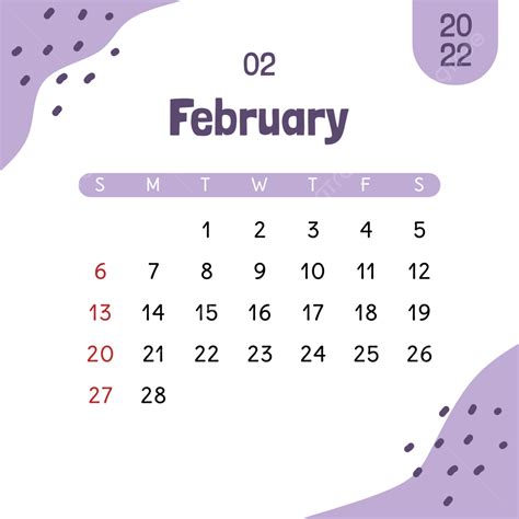 February 2022 Cute Colorful Calendar February 2022 Colorful Calendar