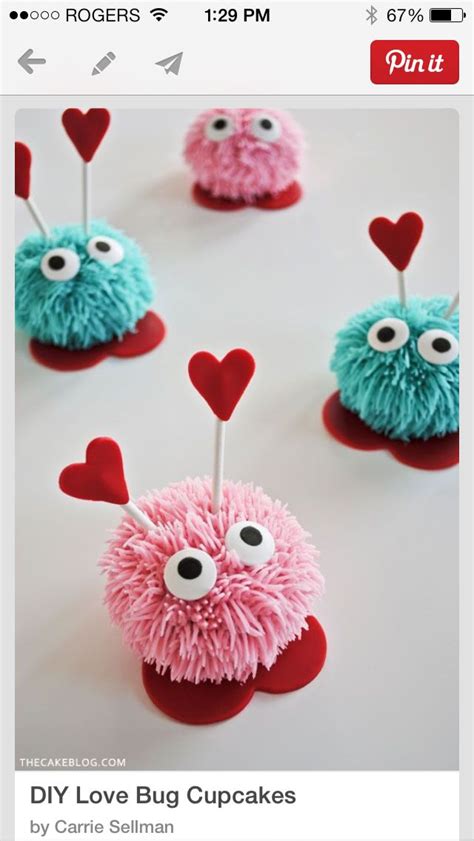 Love Monster Mini Cupcake Valentine Crafts Bug Cupcakes Valentine