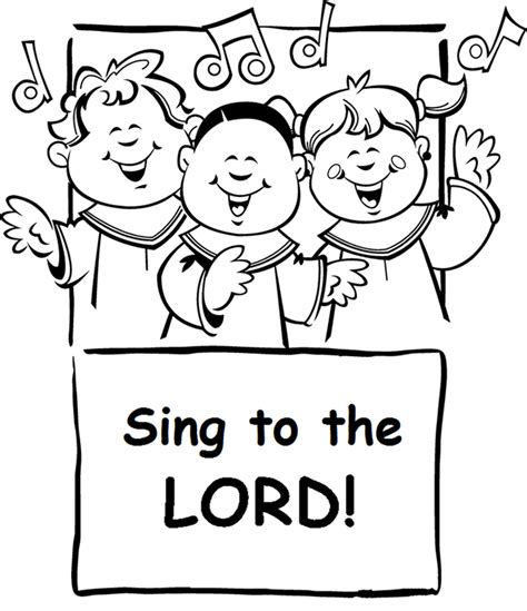 Kids Singing Coloring Page Clip Art Library