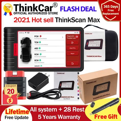 thinkcar thinkscan max automotive diagnostic tools full system obd2 scanner 28 reset ecu coding