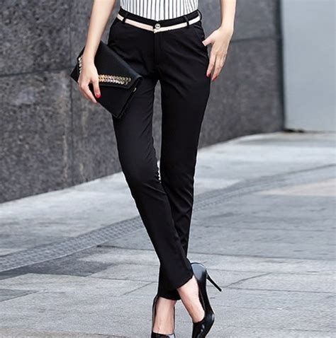 The classic white shirt is a staple that should be in every wardrobe! 2018 Ladies High Waisted Dress Skinny Pants Suit Grey ...