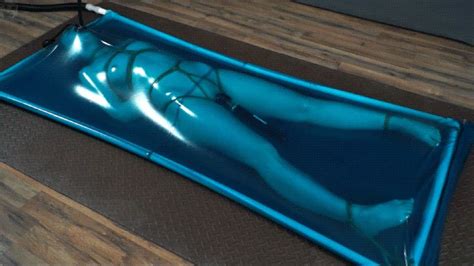 Rope Bondage In Blue Latex Bed With Vibro And Pear Gag Vacuum Dreams