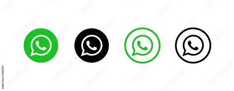 Whatsapp Icon Logo Vector On White Background Stock Vector Adobe Stock