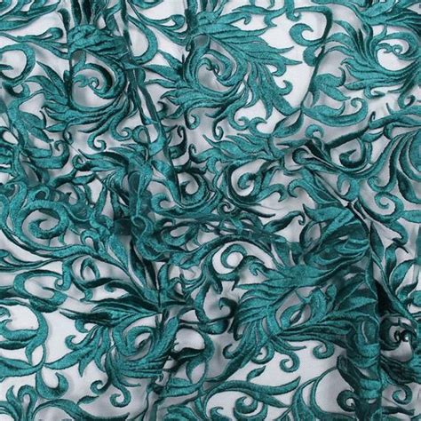 Hunter Green Royalty Lace With Floral Seamless Pattern And Etsy