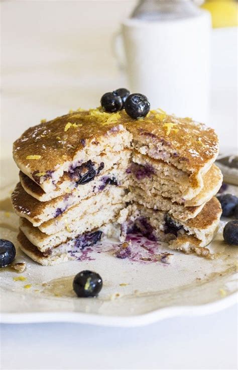 Healthy Blueberry Lemon Buttermilk Pancakes