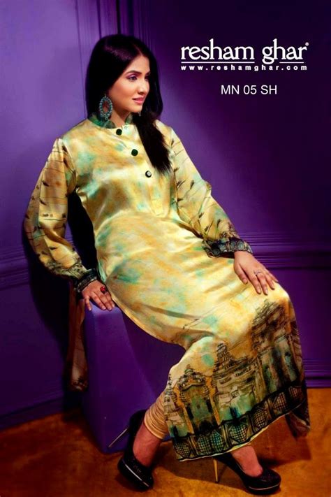 Resham Ghar Eid Collection 2013 2014 Digital Printed Shirts By Resham Ghar New Printed