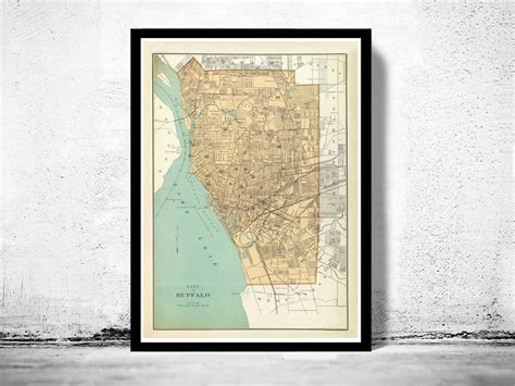 Old Map Of Buffalo New York 1895 Vintage Map Wall Map Print Vintage