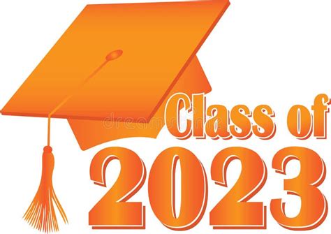 Orange Class Of 2023 Graduation Cap Stock Illustration Illustration