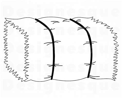 Hay Bale Drawing Straw Clipart Pile Clip Illustrations Vector