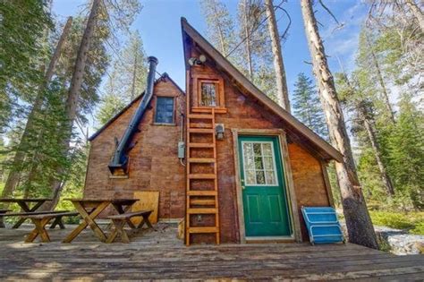 Family cabin with a garden and laundry facilities. Riverfront Tiny Cabin in California Woods For Sale