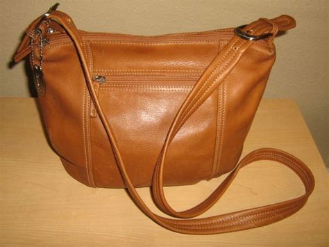 Tignanello Soft Caramel Genuine Leather Hobo Crossbody Shoulder Bag