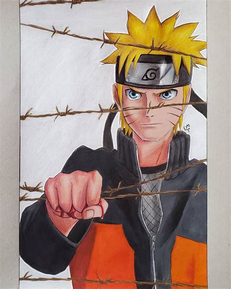 Oc Colored Pencil Drawing Of Naruto Rnaruto