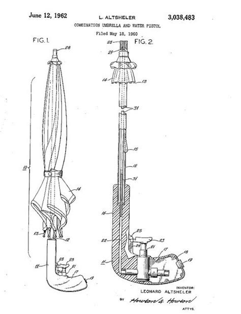 Umbrella Water Pistol Via Lisagenius S Photostream Squirt Gun Patent Drawing Magical Girl