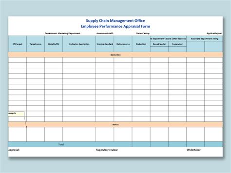 Excel Of Employee Performance Appraisal Form For Scm Xlsx Wps Free Templates
