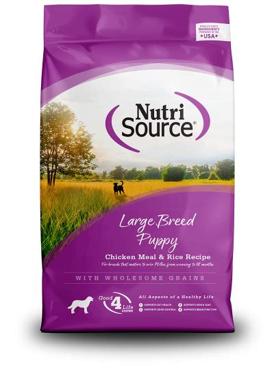 Choosing the best food for your large breed puppy is one of the most important decisions you'll ever make. Nutrisource Dog Food Large Breed Puppy Chicken & Rice ...