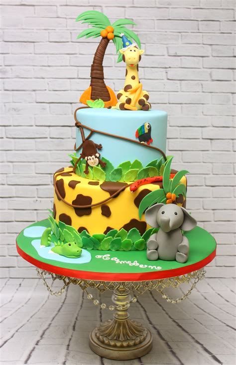 Babyboy1stbirthdayparty Jungle Birthday Cakes Safari Birthday Cakes