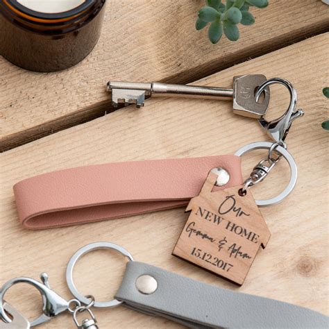 Personalised His And Hers New Home Keyring Gift Set By Funky Laser