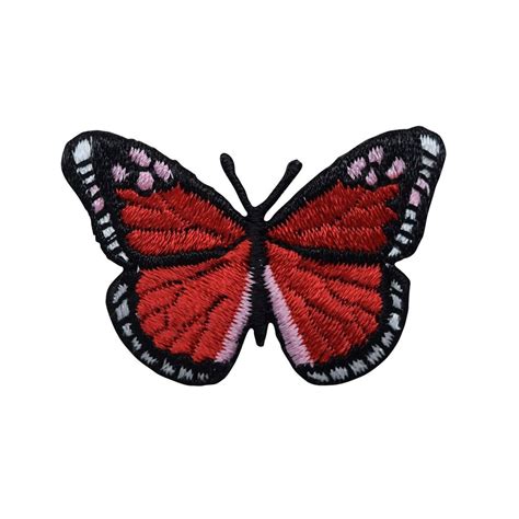 Large Redblack Monarch Butterfly Iron On Appliqueembroidered