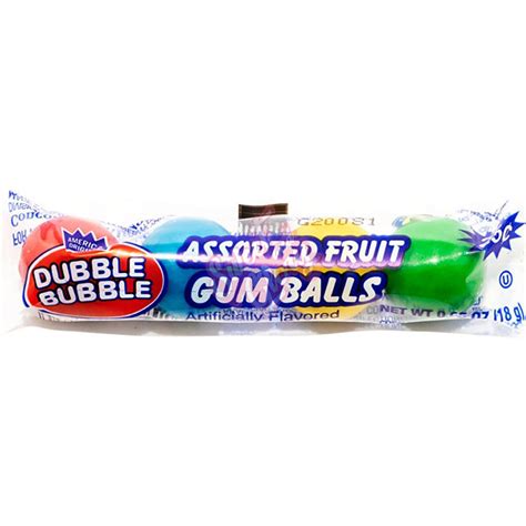 Sweet And Glory Dubble Bubble Assorted Fruit Gumballs 18g Inner