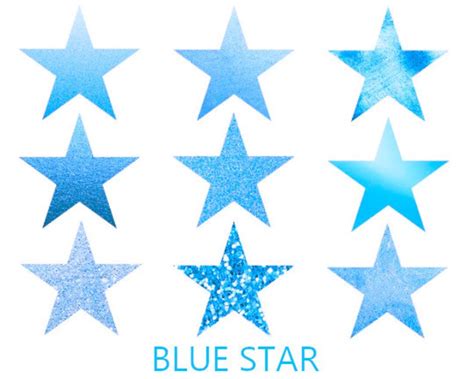 Blue Star Stars Clip Art Stars Glitter Foil Blue Digital Etsy