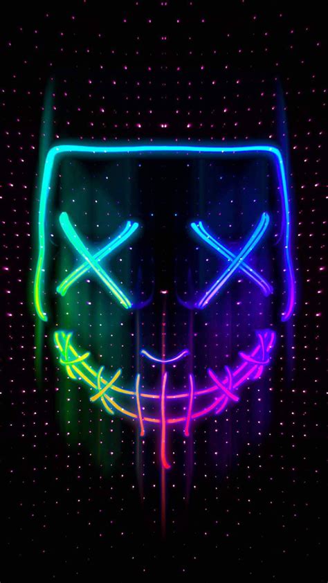 Download Rainbow Colored Purge Mask In The Dark Wallpaper
