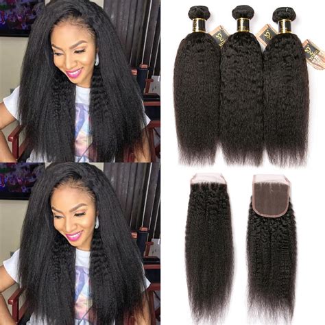 Yavida Kinky Straight Bundles With Closure Yaki Brazilian Hair Website