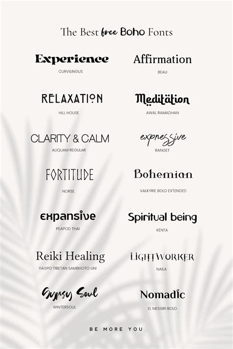 Best Free Boho Fonts Online Canva Be More You Branding